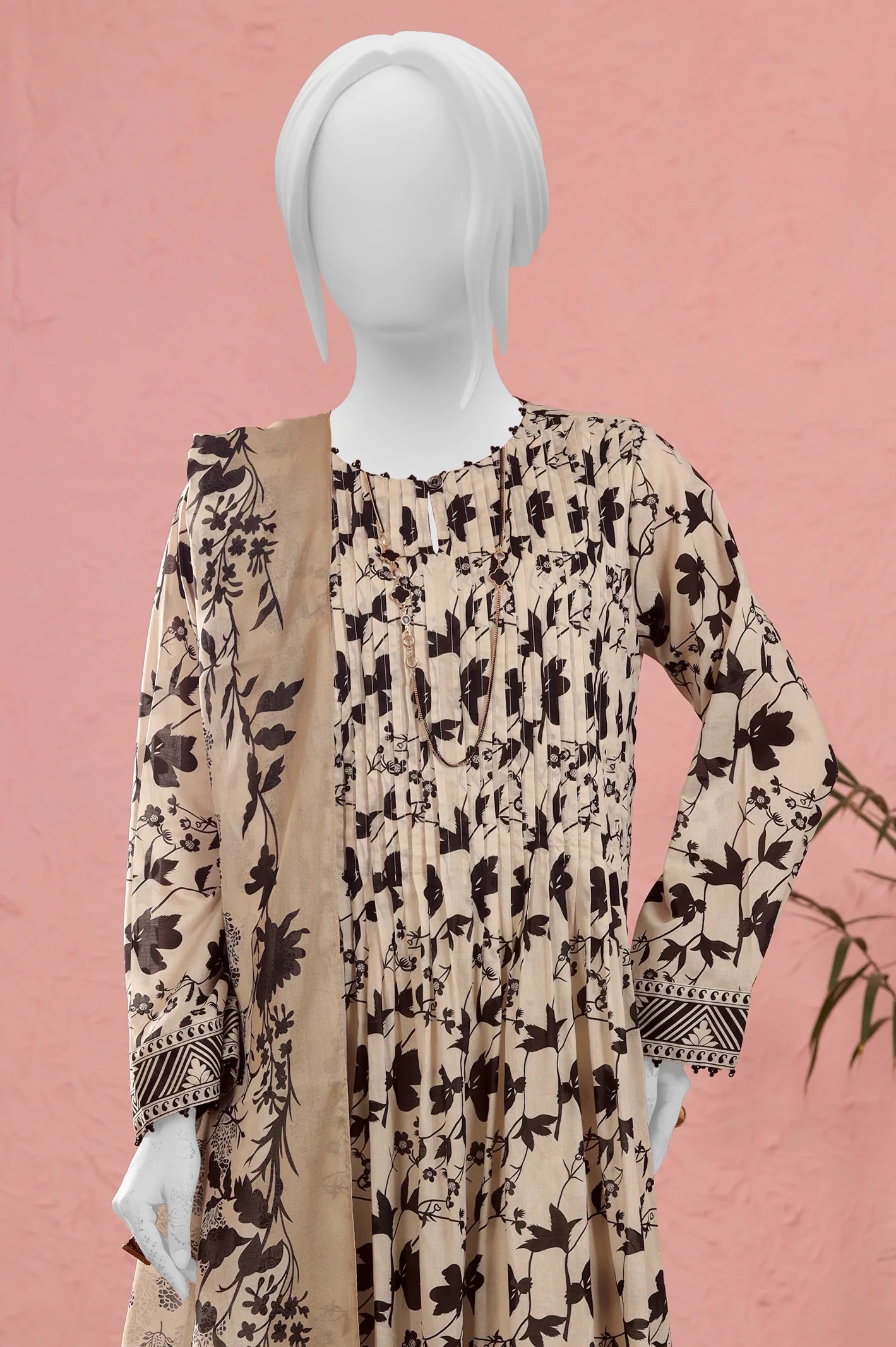 Black & White Printed 3PC Unstitched From Sohaye By Diners