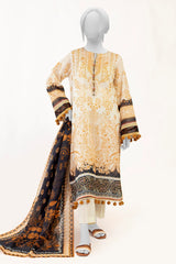 Off White Printed 3PC Unstitched Lawn Suit For Women From Sohaye By Diners