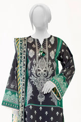 Black Printed 3PC Unstitched Lawn Suit For Women From Sohaye By Diners