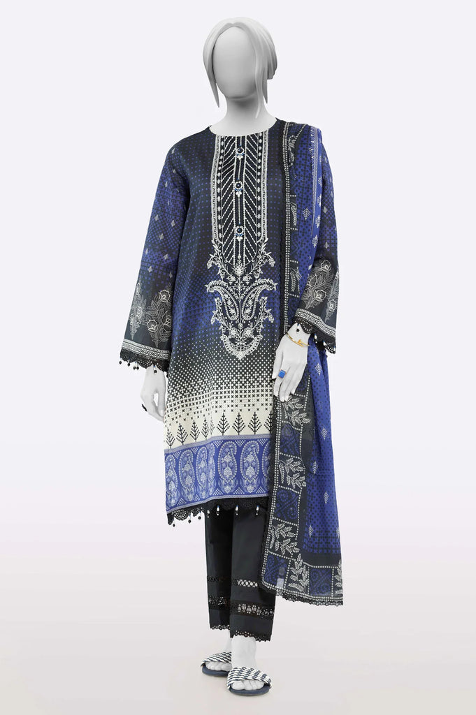 Navy Blue Embroidered 3PC Unstitched Lawn Suit For Women From Sohaye By Diners