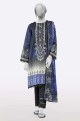 Navy Blue Embroidered 3PC Unstitched Lawn Suit For Women From Sohaye By Diners