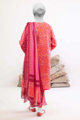 Orange Printed 3PC Unstitched