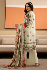 Beige Printed 3PC Unstitched