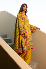 Mustard Printed 3PC Unstitched