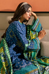 Blue Printed 3PC Unstitched