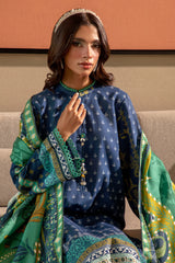Blue Printed 3PC Unstitched
