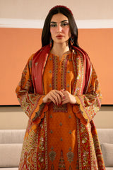Rust Printed 3PC Unstitched
