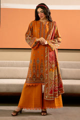 Rust Printed 3PC Unstitched