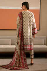 Beige Printed 3PC Unstitched