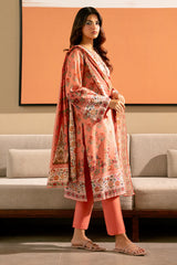 Peach Printed 3PC Unstitched