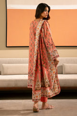 Peach Printed 3PC Unstitched