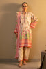 Peach Printed Unstitched 3PC