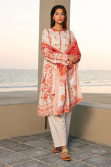 Cream Printed 3PC Unstitched