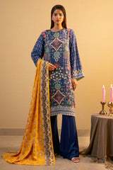 Blue Embroidered 3PC Unstitched