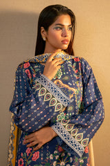 Blue Embroidered 3PC Unstitched