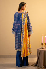 Blue Embroidered 3PC Unstitched