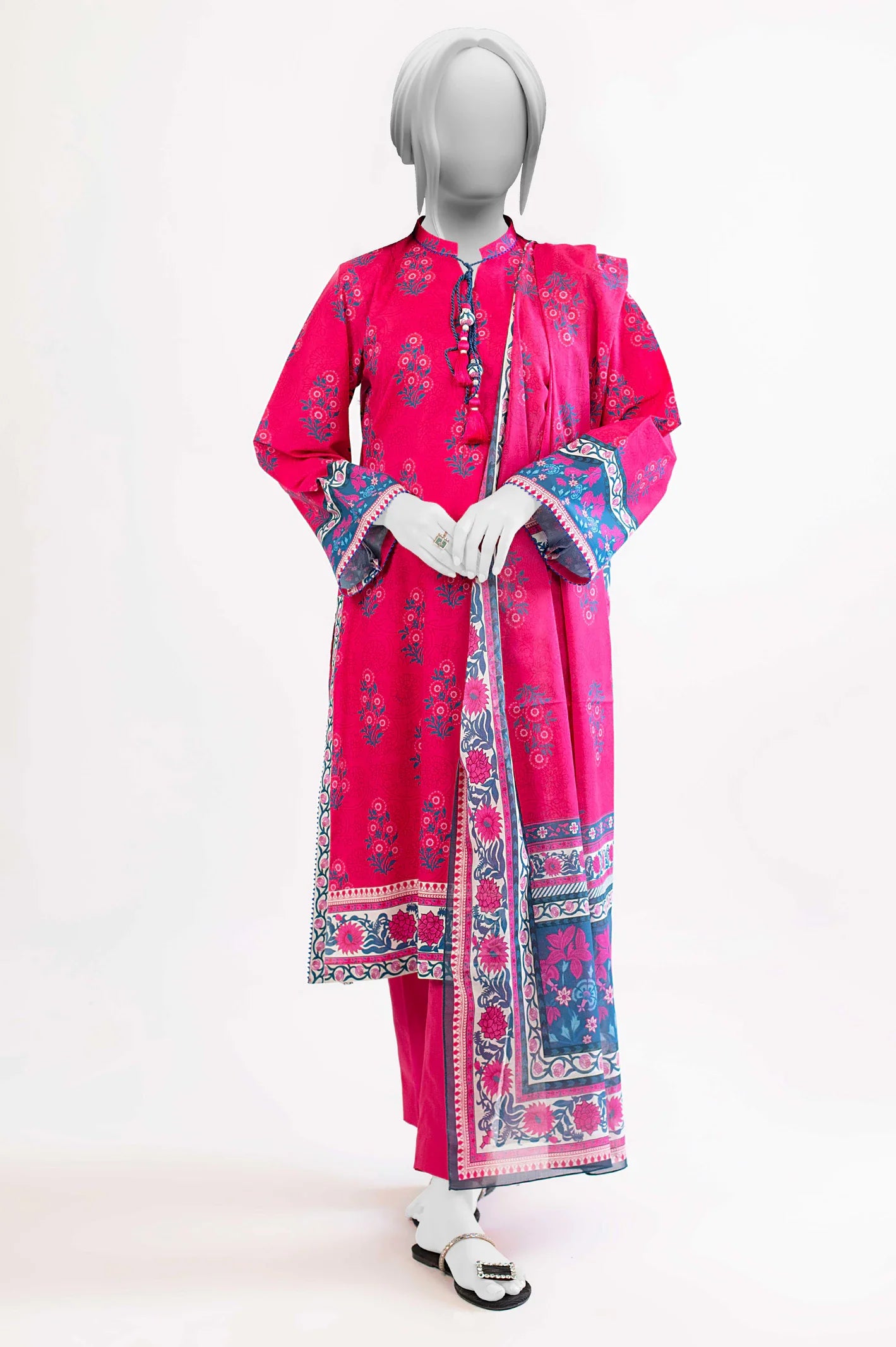 Pink Printed 3PC Unstitched For Women