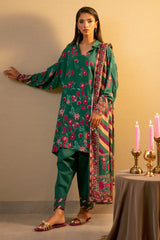 Green Printed 3PC Unstitched
