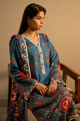 Blue Printed 3PC Unstitched