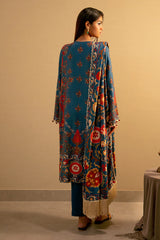 Blue Printed 3PC Unstitched