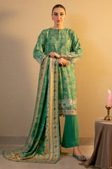 Green Printed 3PC Unstitched