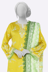 Yellow Embroidered 3PC Unstitched