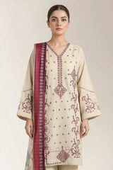 Embroidered Khaddar Unstitched 3PC