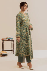 Green Printed 3PC Unstitched