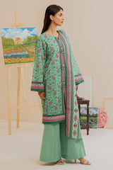 Green Printed 3PC Unstitched
