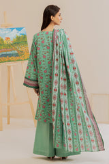 Green Printed 3PC Unstitched