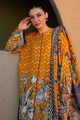 Mustard Printed 3PC Unstitched
