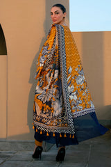 Mustard Printed 3PC Unstitched