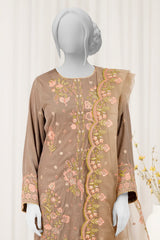 Dark Beige Embroidered 3PC Unstitched