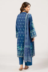 Blue Printed 3PC Unstitched