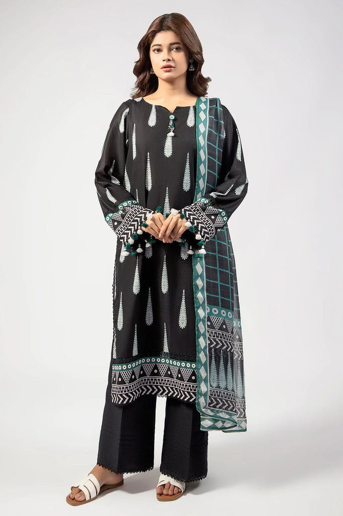 Black Printed 3PC Unstitched