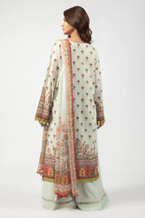 Beige Printed 3PC Unstitched