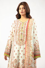 Beige Printed 3PC Unstitched