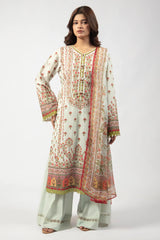 Beige Printed 3PC Unstitched