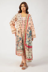 Peach Printed 3PC Unstitched