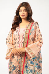 Peach Printed 3PC Unstitched