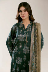 Printed Lawn-Dark Green Unstitched 3Pc