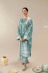 Printed Lawn Turquoise Unstitched 3Pc