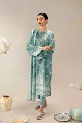 Printed Lawn Turquoise Unstitched 3Pc