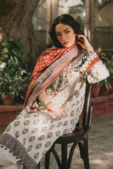 Beige Printed 3PC Unstitched