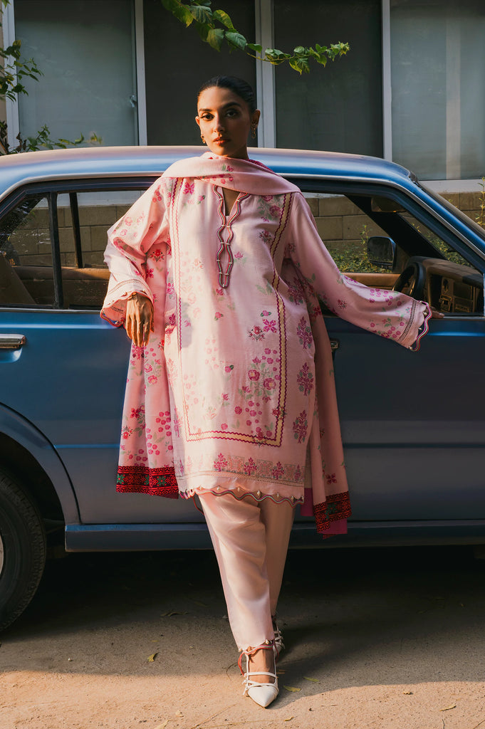 Pink Printed 3PC Unstitched