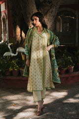 Beige Printed 3PC Unstitched