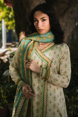 Beige Printed 3PC Unstitched