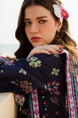 Printed Lawn-Navy Blue Unstitched 3PC