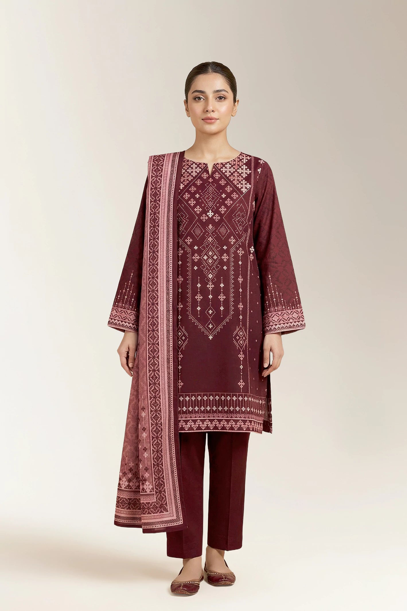 Soijah Rag Pattern Printed Unstitched 3PC – Sohaye