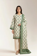 Printed Unstitched 3PC
